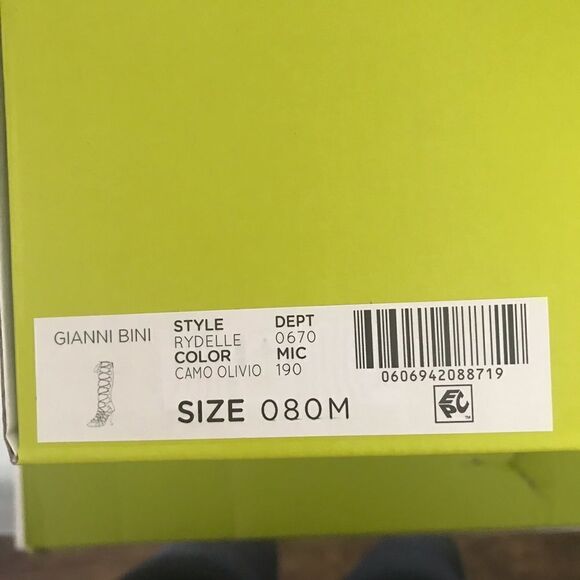 Gianni Bini Sandals Women's Size 8 Suede Camo Print Tall Ankle Wrap Lace-up NIB - Picture 10 of 11